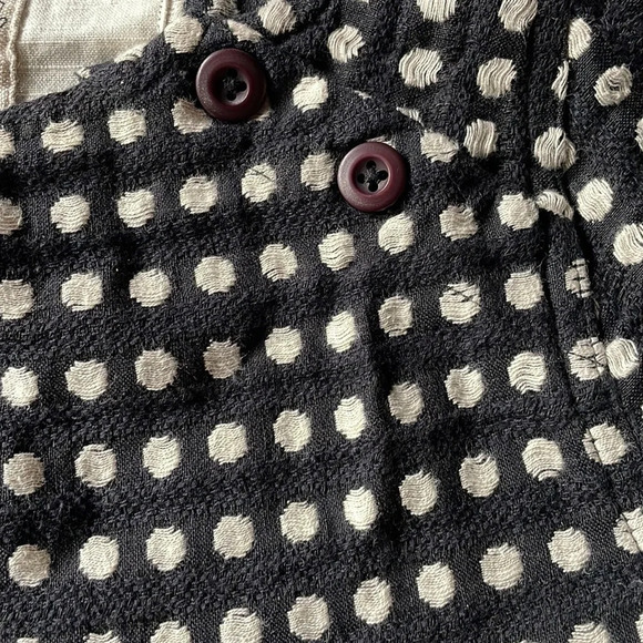 Ace & Jig black spring polka dot linen blend babydoll dress mini XS - Picture 4 of 5